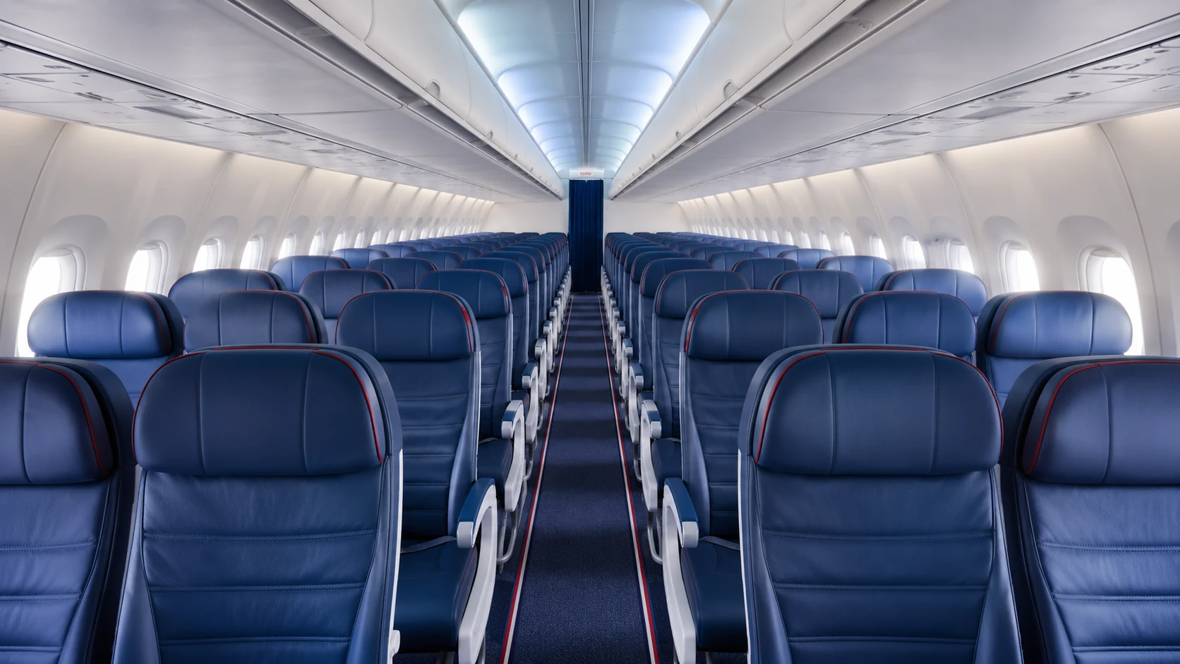 Clean modern passenger aircraft cabin